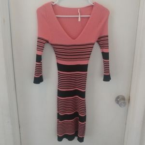 Americana Knit Pink and Black Sweater Dress